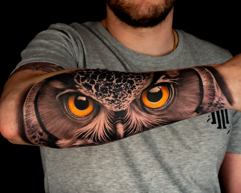 Black and Grey Tattoos with Color Accents