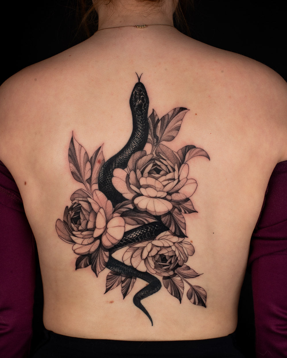 Snake and Flower tattoo reference 2