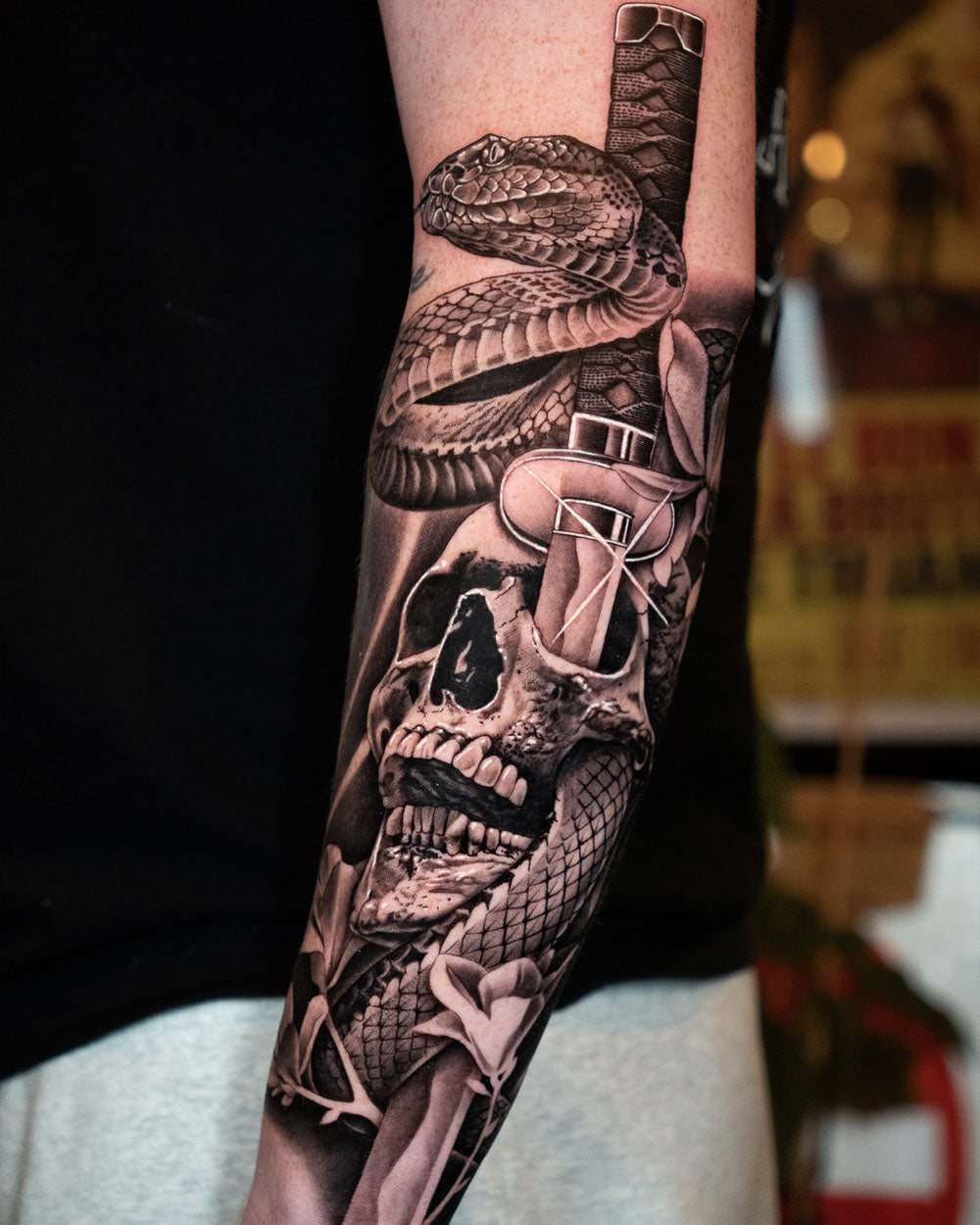 Snake and Skull tattoo reference 1