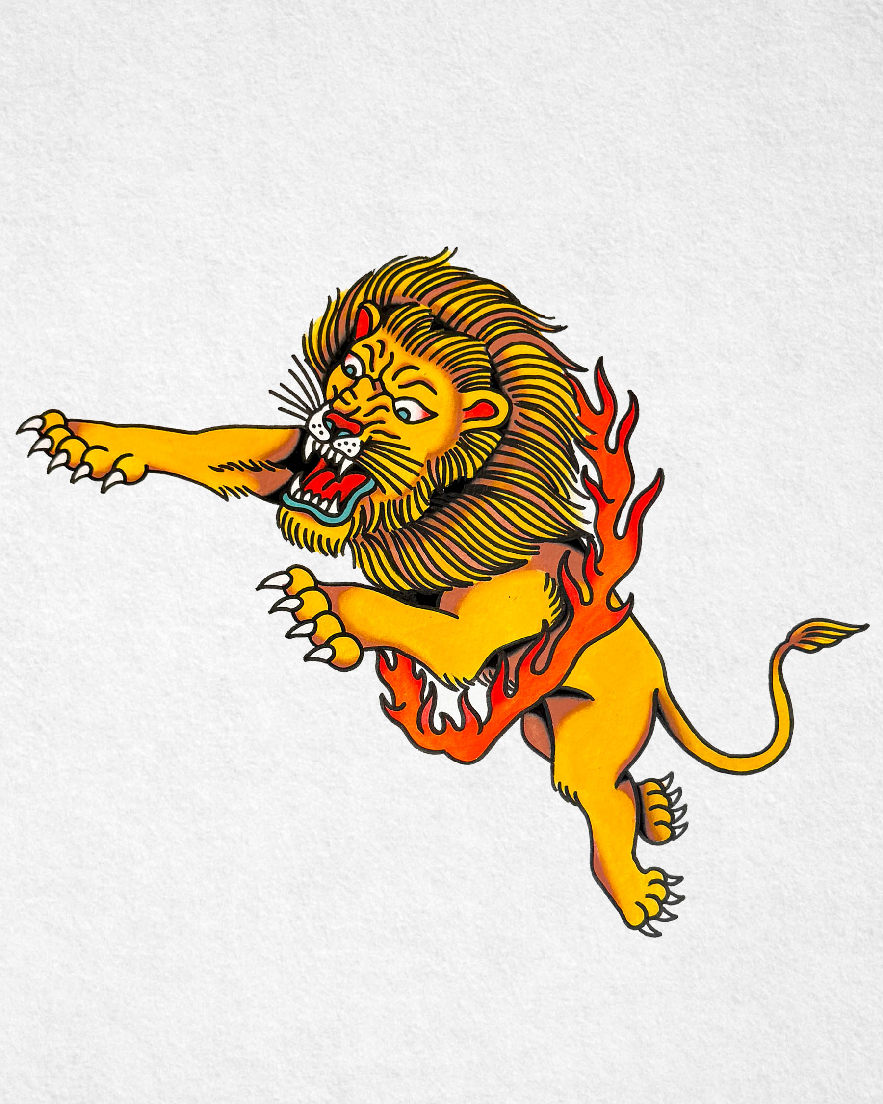 Pouncing Lion